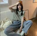 韓国風 女夏新しい 大きいサイズ半袖Tシャツ, 気質ファッションTシャツ★学生Tシャツ★M-XL