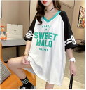 韓国風 女夏新しい 大きいサイズ半袖Tシャツ 気質ファッションTシャツ★学生Tシャツ★M-4XL