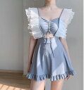 水着 ワンピース レディース 体型カバー オールインワン 大きいサイズ ママ 水泳服 スイムウェア★S-XL