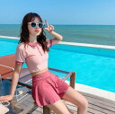 新しい 学生水着,レディース体型カバー水着 2点セット ビキニ 海水浴 温泉 スイムウェア★S-XL(4)