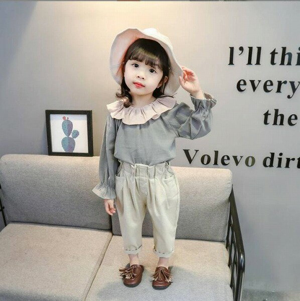 子供服春秋服★女の子Tシャツ+パンツ★ファッション2点セット子供春服★韓国風子供春服★80-130