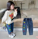 春と秋新作 女の子 ズボン 可愛いパンツ 子供服かわいくておしゃれ ジーンズ ★90-130