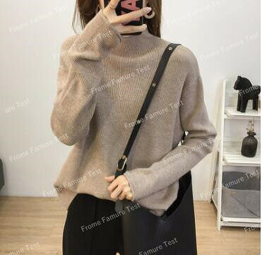 新しい秋冬タートルネックセーター韓国ファッショントップニットベースコート