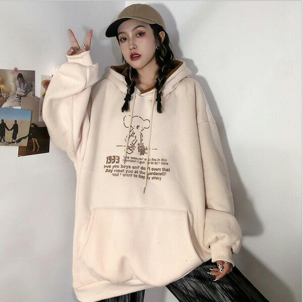 韓国風 レディース スウェット 秋冬新作 カジュアル パーカーコート トップス ブラウス裏毛付き