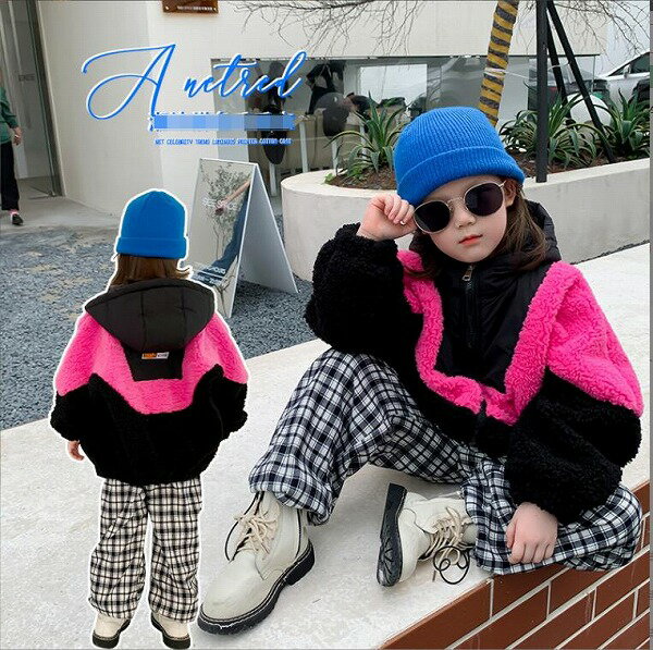 子供服 秋と冬コート 韓国風 女の子コートキッズ トップス 厚いコート 裏毛付き★90-140