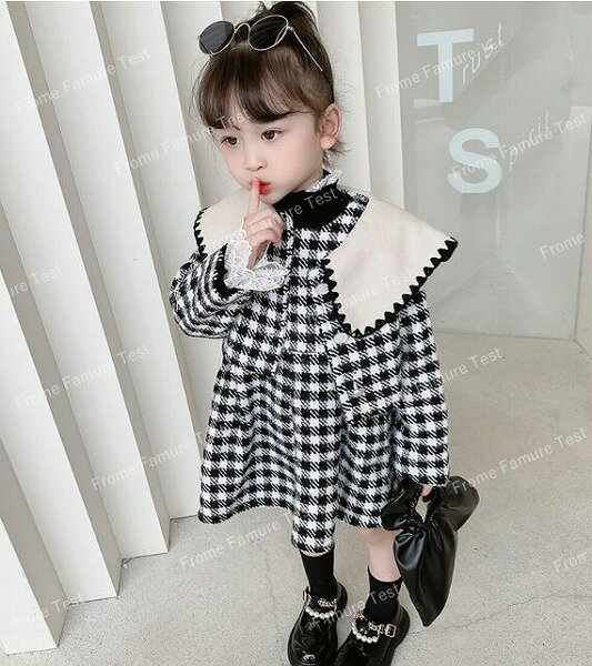 秋冬新作 女の子 トップス+ワンピース ドレス 可愛いワンピース キッズ服 コート2点セット