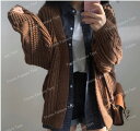 秋冬新作 新しいデザイン韓国風ニットコートゆったり女カーディガンセーターカーディガン 何でも似合う