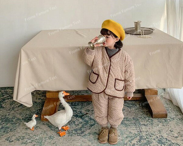 女の子 男の子 綿の服 トップス 可愛いコート+ズボン 子供服 スーツ 冬新作 おしゃれ