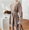 秋冬新ニット女性ニットセーターゆったりした上着、ニットワンピース