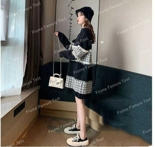 秋冬新ニット女性ニットセーターゆったりした上着、ニットワンピース 秋冬新ニット女性ニットセーターゆったりした上着、ニットワンピース