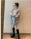 秋冬新ニット女性ニットセーターゆったりした上着、ニットワンピース