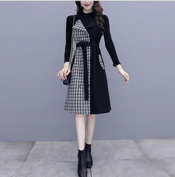 秋冬新作　ニットワンピース 　 レディース セーター トップス ニットソー2点セット 通勤通学