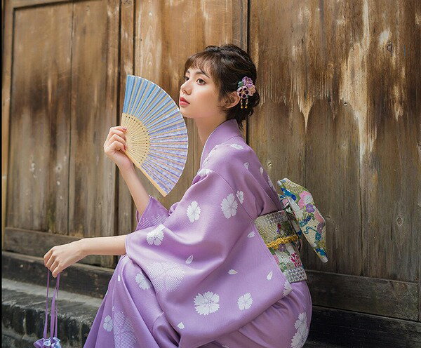 浴衣 レディース 可愛い　 浴衣＋手袋＋靴下+襟芯　花火大会 夏祭り 女性用 女性浴衣 ゆかた 3