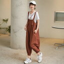 サロペット 春新作 レディースストレートワンピース ゆったり オールインワン(4)