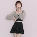 水着 レディース 体型カバー タンキニ 連体服 海水浴 潜水 韓国風 可愛い おしゃれ 大きいサイズ