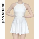 水着 レディース 体型カバー タンキニ 連体服 海水浴 潜水 韓国風 可愛い おしゃれ 大きいサイズ(4)