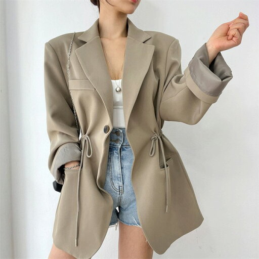 あったかグッズ 秋冬 コート レトロ スーツ襟 受け取って腰 中長セクション あったかグッズ 秋冬 コート レトロ スーツ襟 受け取って腰 中長セクション