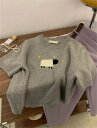 細見えする 上着 ラウンドネック ニットトップス きれい レディース ユニーク sweet系 半袖 tシャツ
