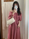 ひだ ロングスカート ワンピース レディース トレンド 夏 怠惰な風 sweet系