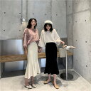 韓国大人気 デザイン タイトスカート スリム ハイウエスト ロングスカート フィッシュテールスカート
