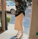 タイトスカート 厚手 ニットスカート シンプル ロング ストレート ロングスカート