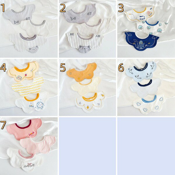 新作★ベビー★ベビー用品★よだれかけ★涎掛け★エプロン★3枚入り★7色