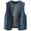 ★レディース・ベスト・デニム・袖なし・トップス S~5XL(4)