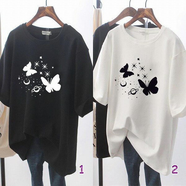 レディース・半袖・ブラウス・个性・おしゃれ・Tシャツ・トップス S～XXXL 2色