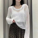 新作★♪レディース★大人気★ニット★ラウンドネック長袖★トップス★♪ブラウス♪★