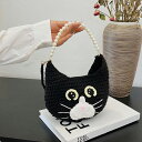 レディース★ショルダー★肩掛け★手編みバッグ★猫型★バッグ★ニットバッグ 3色