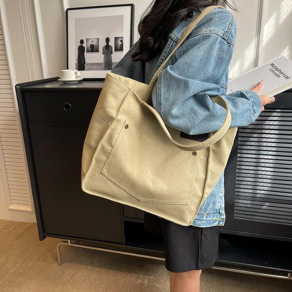 レディース・カゴバッグ・大容量バッグ・キャンバスバッグ