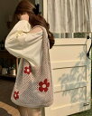 新作★レディース★ショルダー★肩掛け★かごバッグ★鞄かばん★バッグ★ニットバッグ★多色