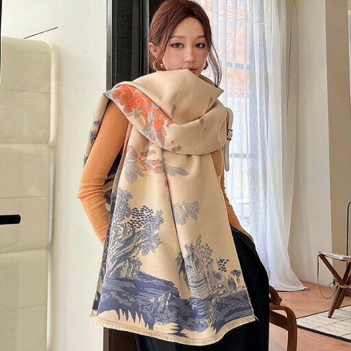 秋☆レディース用☆スカーフ☆ストール☆人気☆ファッション☆花柄☆フランス風☆4色 秋☆レディース用☆スカーフ☆ストール☆人気☆ファッション☆花柄☆フランス風☆4色