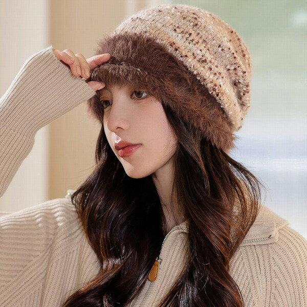 季節の流行・ニット帽子・大人用・キャップ　可愛い・人気・ファッション帽子4色