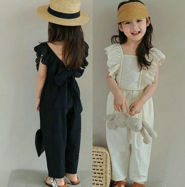 夏新作 女の子 上着+ズボン 2点 セット 夏服 無地 3～9歳 子供服