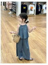 夏新作 女の子 キャミソール+ズボン 2点 セット 夏服 韓 洋風 ファッション 子供服