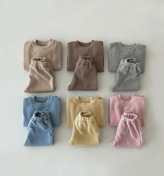 春新作 乳幼児 うんどう カジュアル 綿 ゆとりが 上着+ズボン 2点 セット 男女兼用 子供服 73~120cm