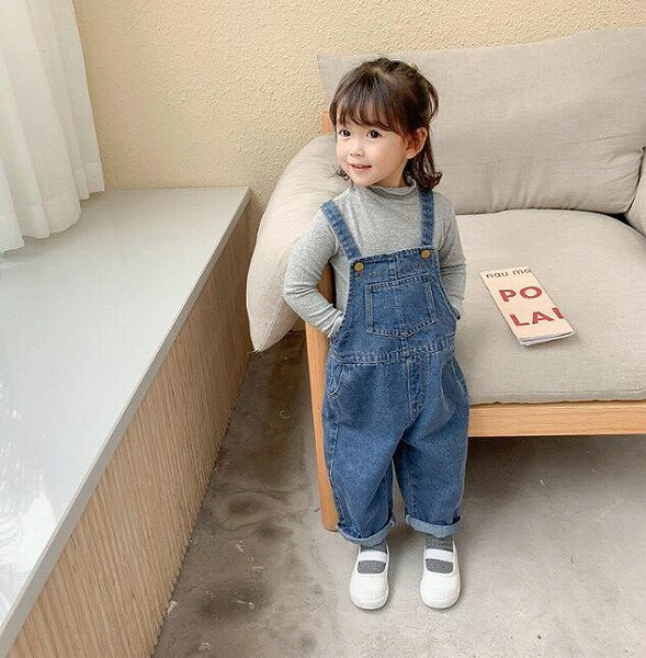 春新作 サロペット 韓国版 洋風 デニムパンツ 男女兼用 子供服 80~140cm