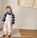 冬新作 韓国版 厚手 サロペット ファッション 男女兼用 裏起毛 子供服 80~130cm 2色