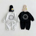 秋新作 INS 韓国版 笑顔 上着+ズボン 2点 セット 男女兼用 子供服 80~130cm
