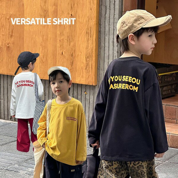 春秋新作 シャツ　子供服　キッズ服　男女　トップス　韓国子供服　ラウンドネックタイツ