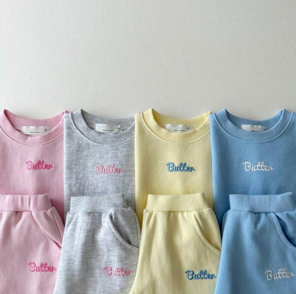 秋冬新作 INS 韓国版 綿 アルファベット 上着+ズボン 2点 セット 男女兼用 子供服 80~130cm