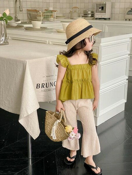 夏新作 女の子 キャミソール+ズボン 2点 セット 韓国版 かわいい 子供服 90~130cm