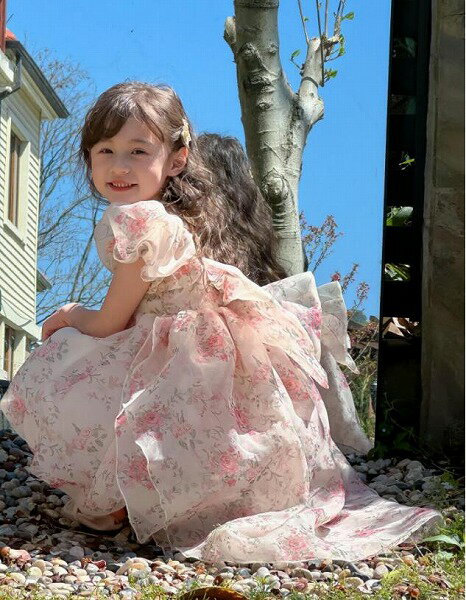 【夏新作】韓国風 子供服 ins ワンピース 小花リボンモップワンピース誕生日パーティースカート