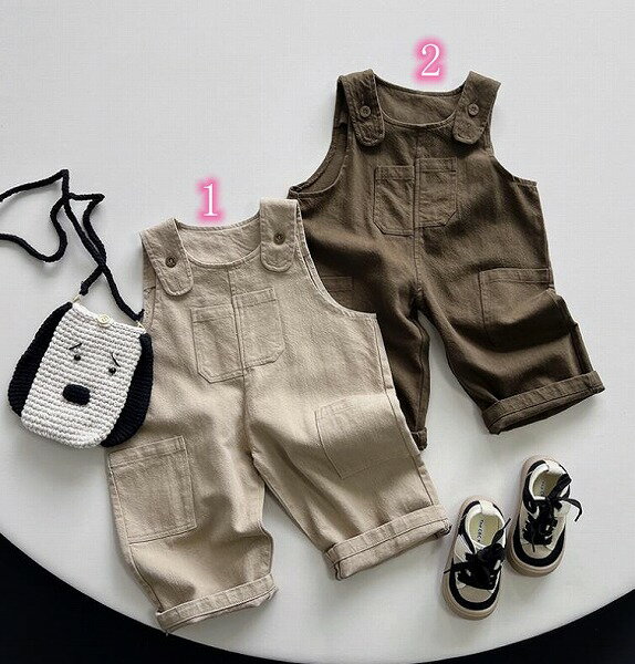 秋冬新作 サロペット 韓国版 カジュアル ズボン 無地 ファッション 連体服 男女兼用 子供服