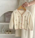 秋冬新作 カーディガン 乳幼児 女の子 刺繍 コート 長袖 ニット 上着 トップス 子供服