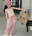 夏新作 ゆとりが 女の子 ズボン 袖なし 上着 チョッキ 2点 セット 夏服 子供服