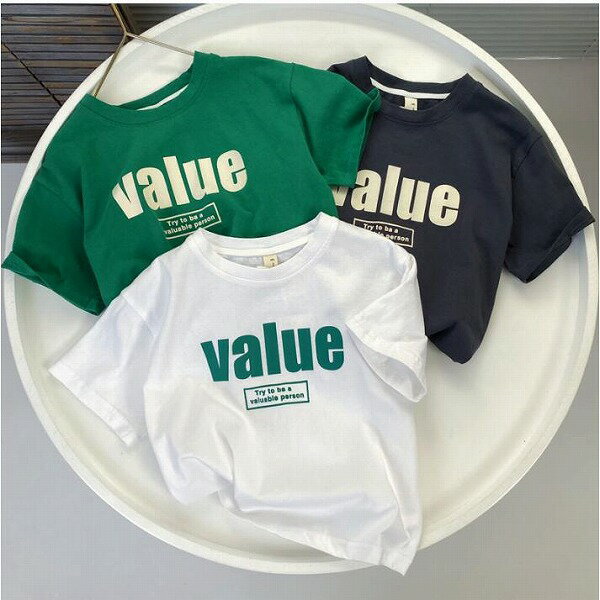 夏新作　ins 韓国 ベビー服 丸首 プリント綿 半袖 Tシャツ 上着ブーム