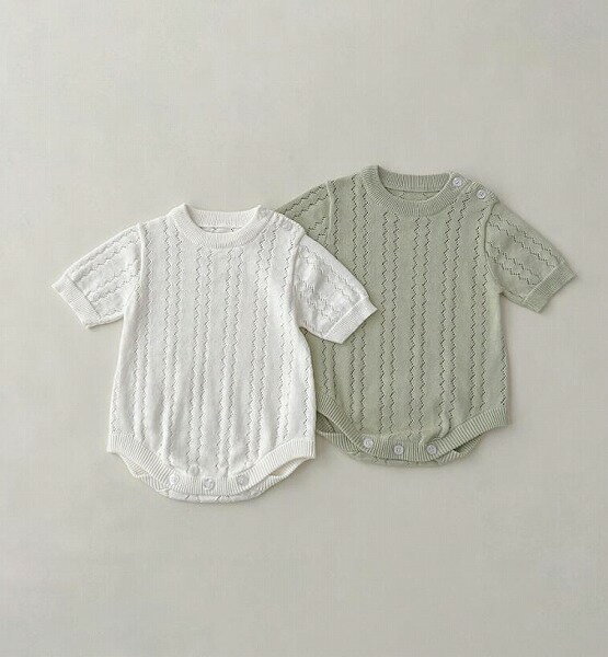 夏新作 連体服 ins 韓国版 赤ちゃん 半袖 空調服 男女兼用 ロンパース 子供服