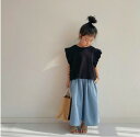 【春夏】 新作 子供服 男の女 キッズ服 薄手デニムワイドパンツ 親子 九分袴